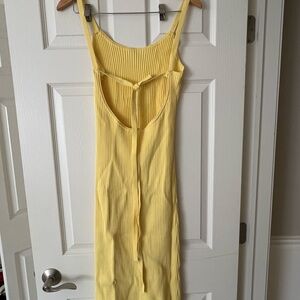 Zara Light Yellow Ribbed Knit Top